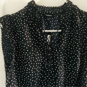 Express black polka dot sleeveless top